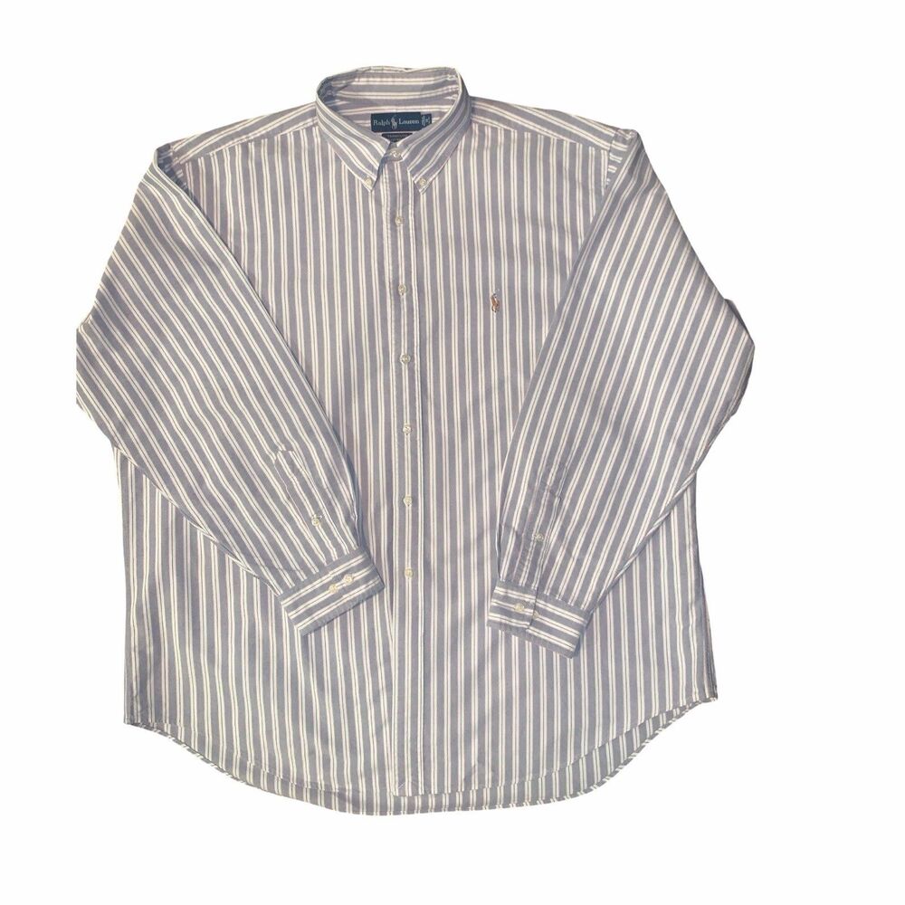 Ralph Lauren Yarmouth Shirt Men 18-36 /37 Cotton Oxford Button Down Long Sleeve